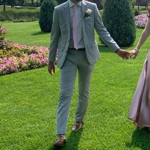 RW&Co Light Grey Slim Fit Suit